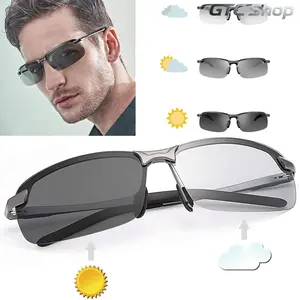Fashion Gift For Men Photochromic Sunglasses, Color Changing Polarized Clear Vision Eyewear, Practical Eye Protection Shades For Outdoor Daily Use #summervibes
