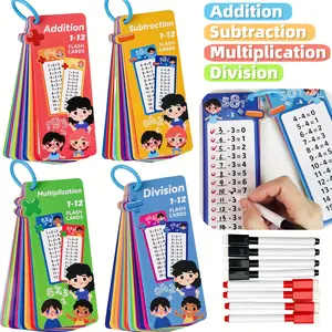 Reusable Arithmetic Cards, 0-12 Addition, Subtraction, Multiplication And Division Operation Teaching Tools, Preschool And Kindergarten Number Sense Enlightenment Set