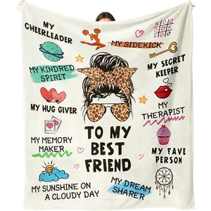 Best Friend Blanket, Bestie Gifts for Women, Best Friend Christmas Birthday Gifts for Women, Friendship Gifts for Woman, Christmas Birthday Gifts for Bestie Throw Blanket 60"X50"