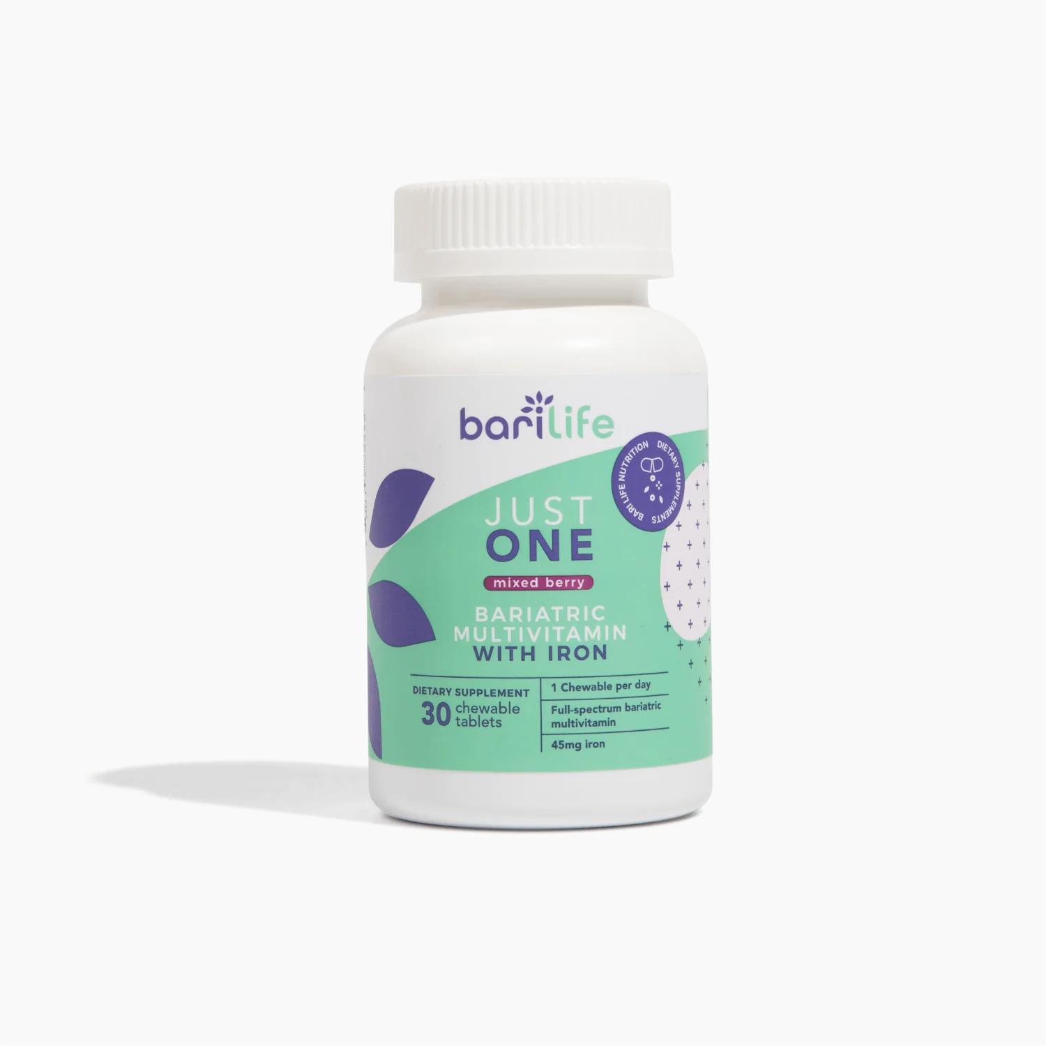 Bari Life Just One Chewable, Once Daily Bariatric Multivitamin and Iron