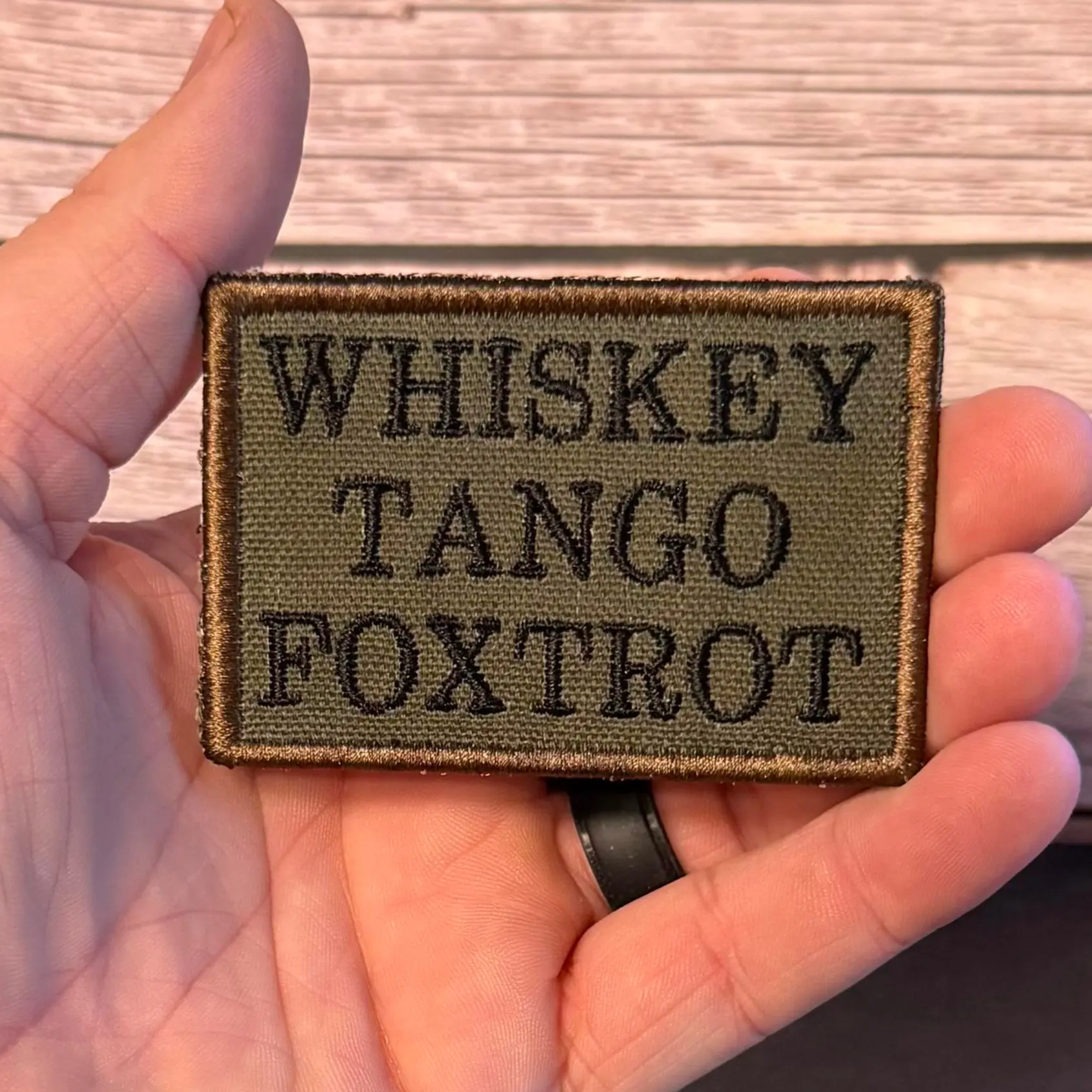 Whiskey Tango Foxtrot WTF Funny Morale Patch 2” X 3” Hook & Loop Back for Hats Jackets Tactical Vests Plate Carriers EDC Gear & Humor Patch Collectors
