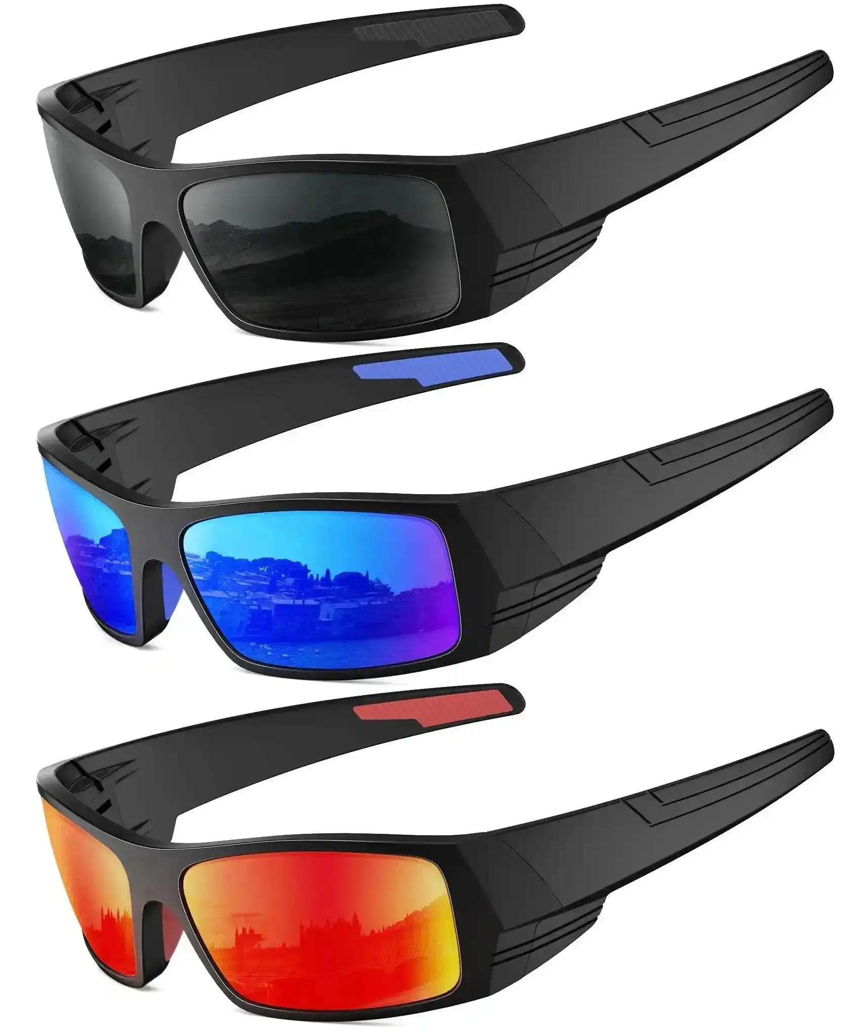 Men's Polarized Sunglasses HD Lenses Silicone Anti-Slip Scratch-Resistant Ideal for Outdoor Sports UV400(QA123)