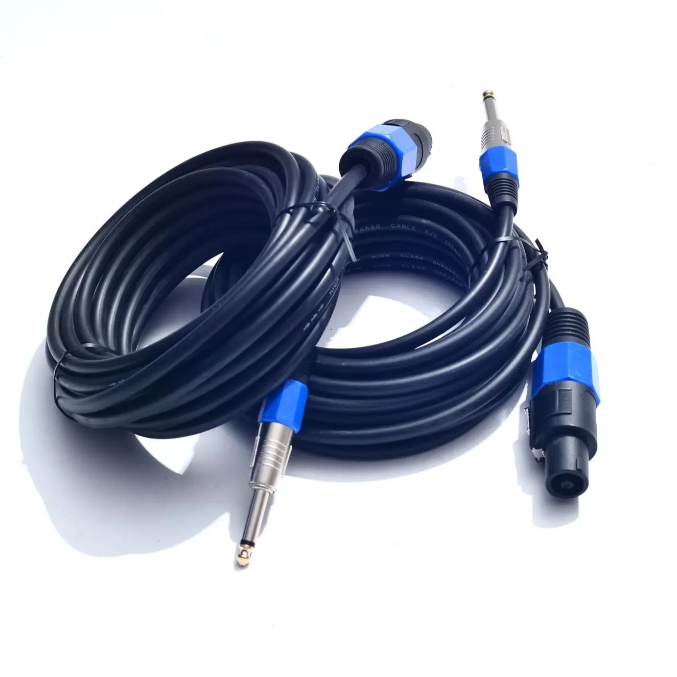 2-Pack 25 ft 14AWG Speakon to 1/4" Male Speaker Cables - Professional Audio Amplifier Cables with Multipack Convenience, Optimal Signal Transfer, Easy Connection, Durable Build, Shipped from California
