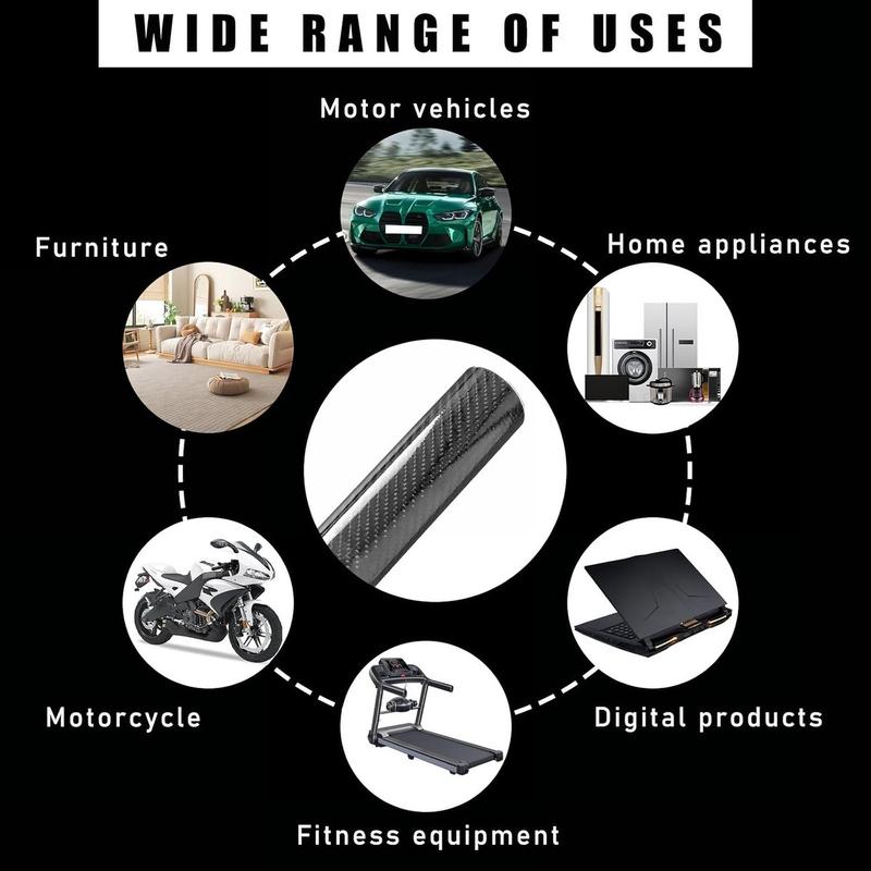 7D Carbon Fiber 5FT x 0.7 FT Vinyl Wraps with Cutter and Hand Tool Kit, Car DIY Wrap Vinyl Roll Film Self-Adhesive Twill Weave Sheet Sticker Air Release Technology, Car Internal and External Decoration Accessories 60 x 8 inch