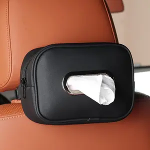 Car Tissue Box Holder, Tissues Box Cover Backseat Rectangular ,Tissue Box Storage Fits for 100 Regular Size Tissues,Car Interior Storage Organizer Accessory
