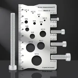 New 304 Stainless Steel Screw Measuring Ruler Set, precisely engraved for accurate thread and distance measurement, screw and bolt gauge, precise pitch measurement diameter pitch caliper M12, Father's Day gift