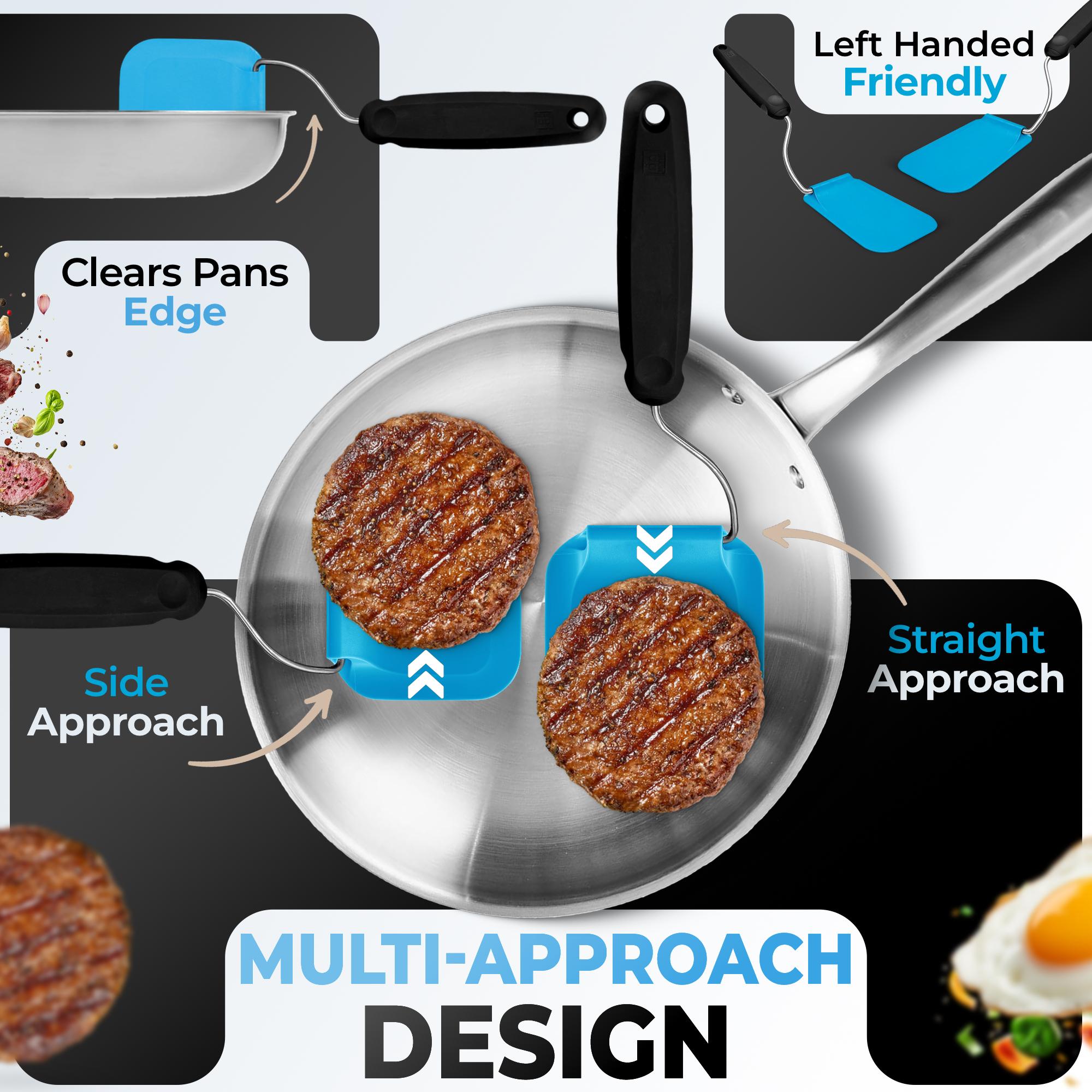Adaptchula™ - Spatula with adjustable angles, a must have kitchen gadget!  Kitchen accessories should serve a purpose!  Perfect for Air Fryers, griddles and everything in-between! Includes 2 Spatula heads made from PPSU - BPA/BPS and PFAS free.  Non-Toxic