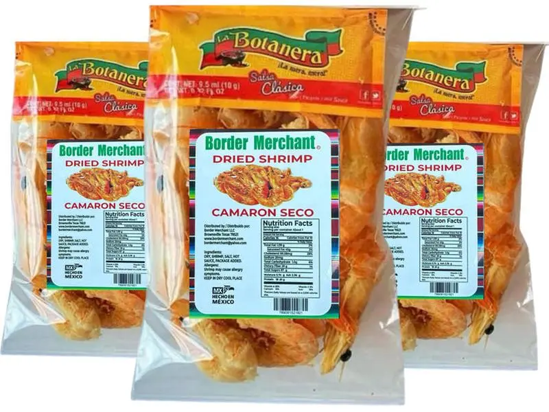 Camaron Seco Botana | Dried Shrimp Snack | 1.5oz | Pack of 3