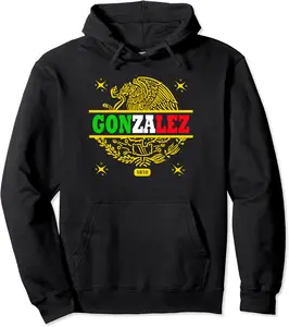 GONZALEZ MEXICO GOLD Pullover Hoodie - Albertjasso Shop 68B0BT8LLXWD