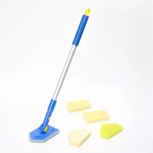 Scrub Daddy Tub n' Tile Scrubber System with Extendable Handle and Interchangeable Cleaning Heads