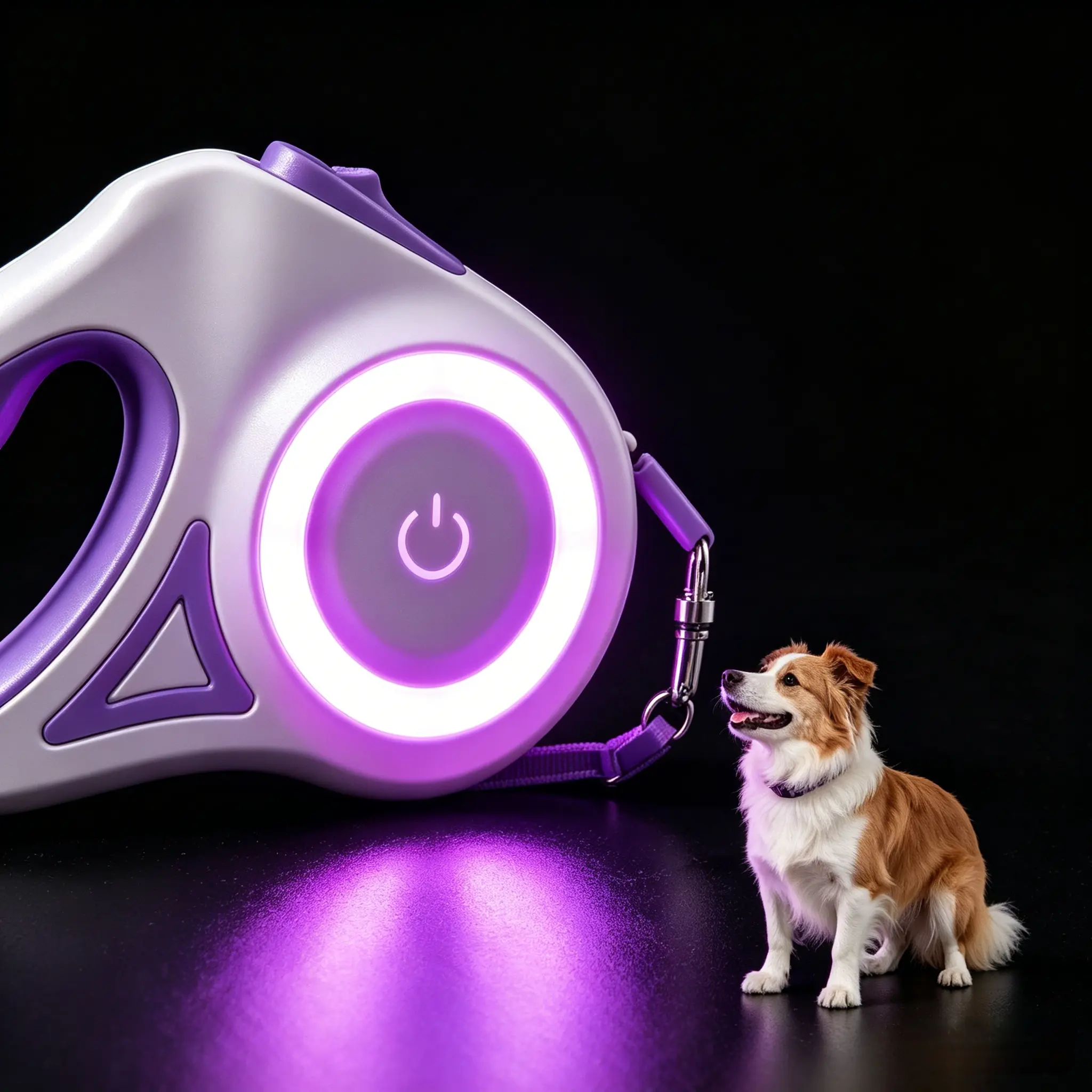 Pawzseek  LED Retractable Dog Leash for Night Walking,Walking Your Dog at Night Feels Different With This,This Glowing Dog Leash Is a Game Changer