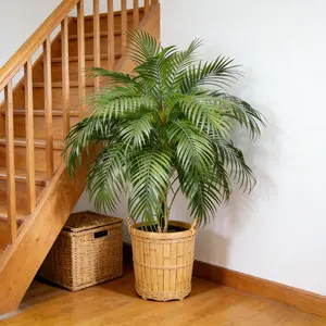 50-88cm Large Artificial Palm Plants Tropical Fake Palm Tree Real Touch Cocos Leaves Plastic Monstera Faux Coconut Branch for Home Garden Office Party Decor Artificial Potted Plant Artificial Palm Trees
