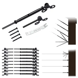 Black Cable Railing Kit 1/8" Swage Toggle Turnbuckle Hardware – T316 Stainless Steel for Wood Post, 180° Adjustable Stairs, Woodblack System CK07