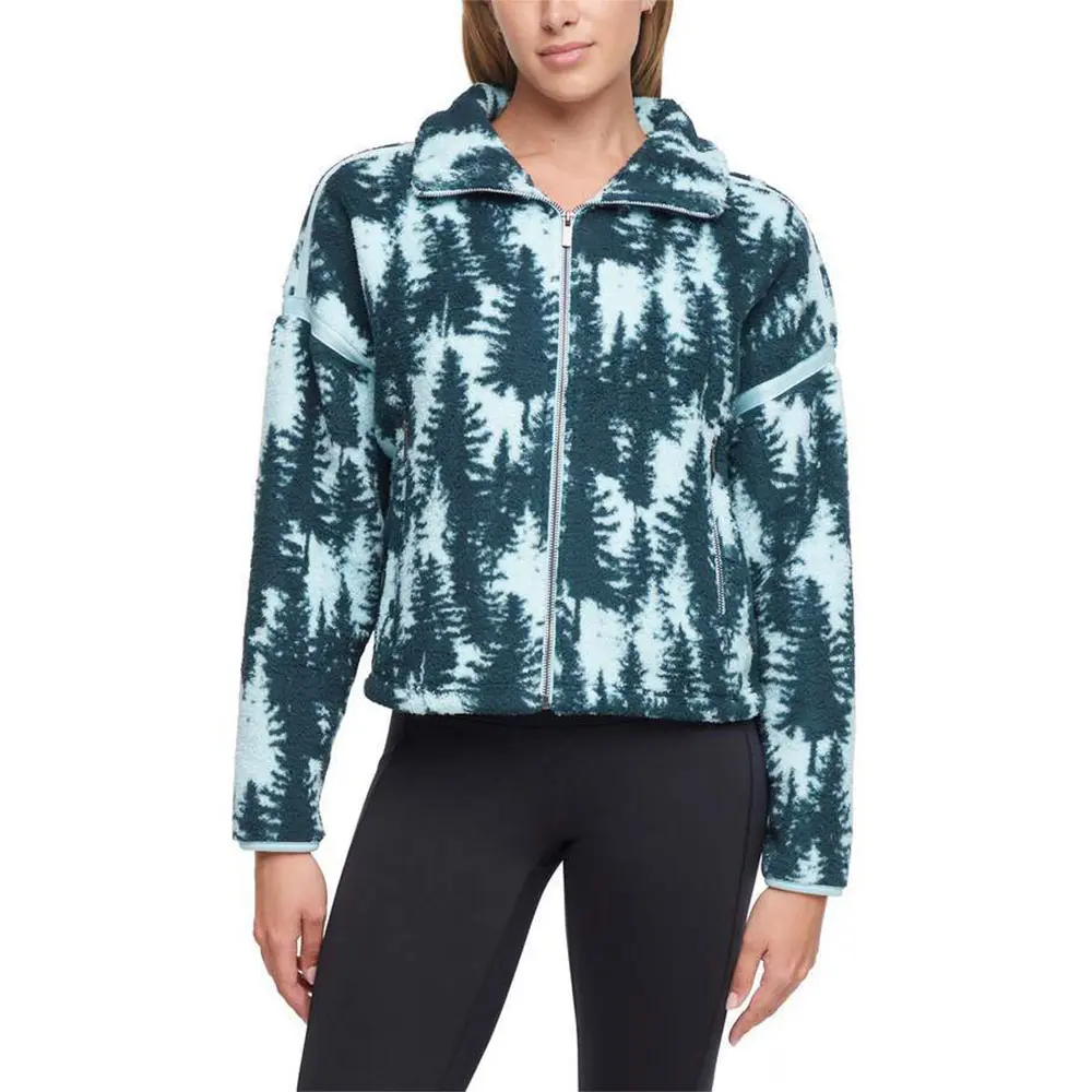 Blair Women's Sherpa Fleece Jacket Cozy Winter Outerwear Relaxed Fit Full Zip Teddy Jacket with Zipper Pockets