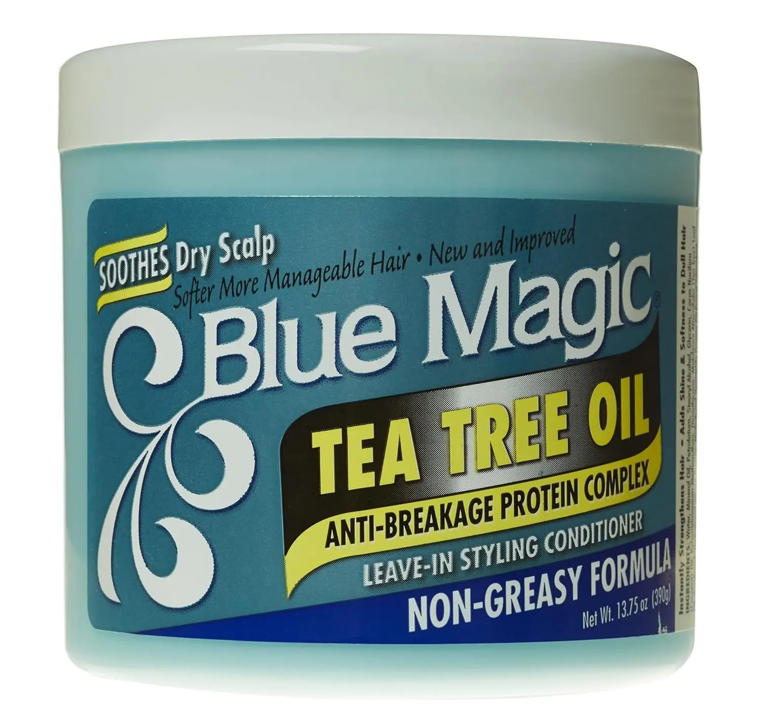 Blue Magic Tea Tree Leave-In Hair Styling Conditioner, 13.75 Ounce, 12 fl oz Sustainable Haircare Set Shampoo