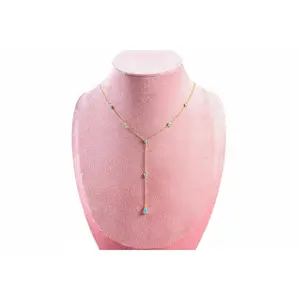 Luna Lariat Necklace – Gold Filled with Bezel Stone (925 Silver)