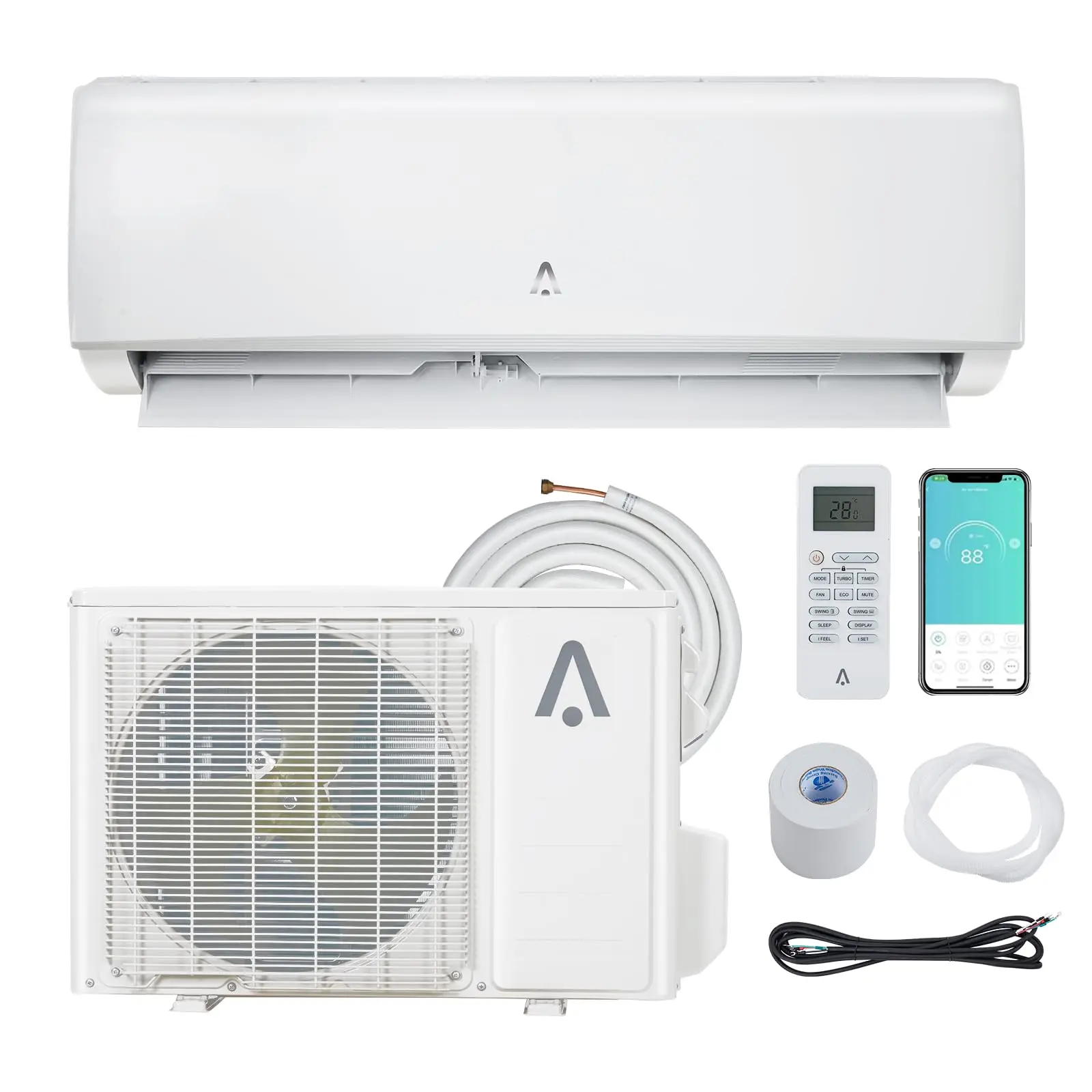Garvee 12000 BTU, 19-23 SEER, High Efficiency Ductless Wall Mounted Mini Split Air Conditioner & Heat Pump Inverter, Energy Efficient, Quiet, WiFi App Control, 208V/230V, Cools & Heats Up to 750 Sq.Ft, Full Installation Kit