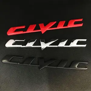Honda Civic 3D Metal Letter Logo Sticker, Car Decals, Tail Bumper Badge, Rear Trunk Emblem Accessory, Durable & Stylish Design