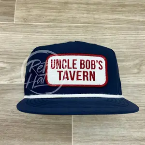 Uncle Bob's Tavern on Navy Poly Retro Rope Hat