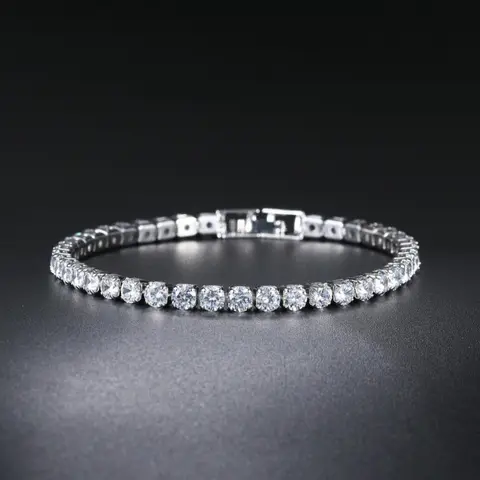 Rhinestone Link Bracelet, Elegant Statement Bangle Jewelry for Women and Men, Exquisite Birthday Gift