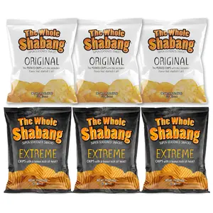 The Whole Shabang Extreme Flavor Potato Chips – 6-Pack of 1.5oz Bags, Super-Seasoned Crispy Snack