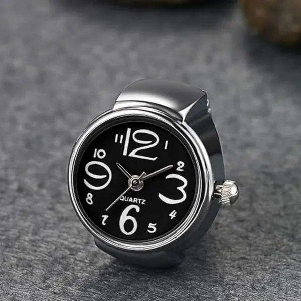 New Type Finger Ring Little Clock Ring Adjustable For Women and Men