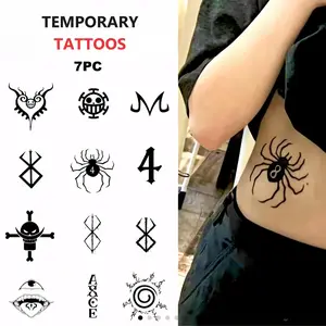 FeCaninCare 13pcs Cool Design Anime Pirate Temporary Tattoos Sticker Set LongLasting And Safe Temporary Tattoos Party Cosplay Arms Neck Easy To Apply And Remove Fake Tattoos