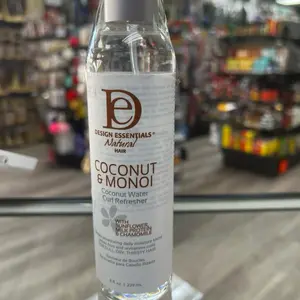 Design Essentials Natural Coconut & Monoi Coconut Water Curl Refresher with Sunflower, Marshmallow Root & Aloe, 8 Ounce