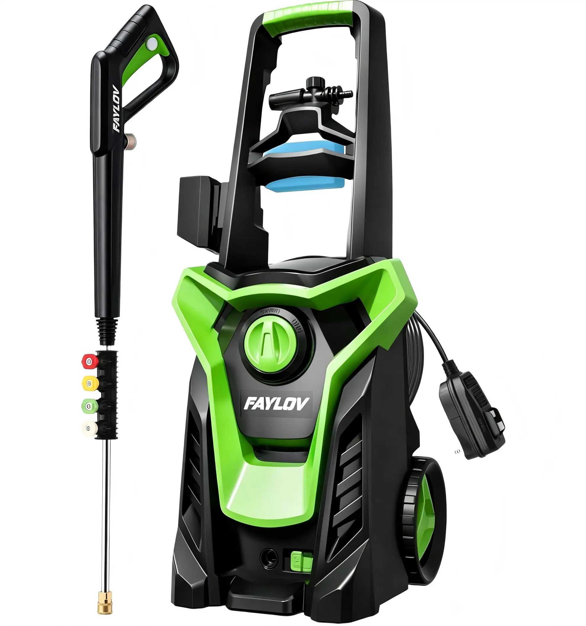 Electric High Pressure Washer (1450 PSI, 1.33 GPM Max) - Portable Heavy Duty Equipment with 5 Quick Connect High-Pressure Nozzle Attachments for Patios, Cars, High-Pressure Nozzle Pressure Washers