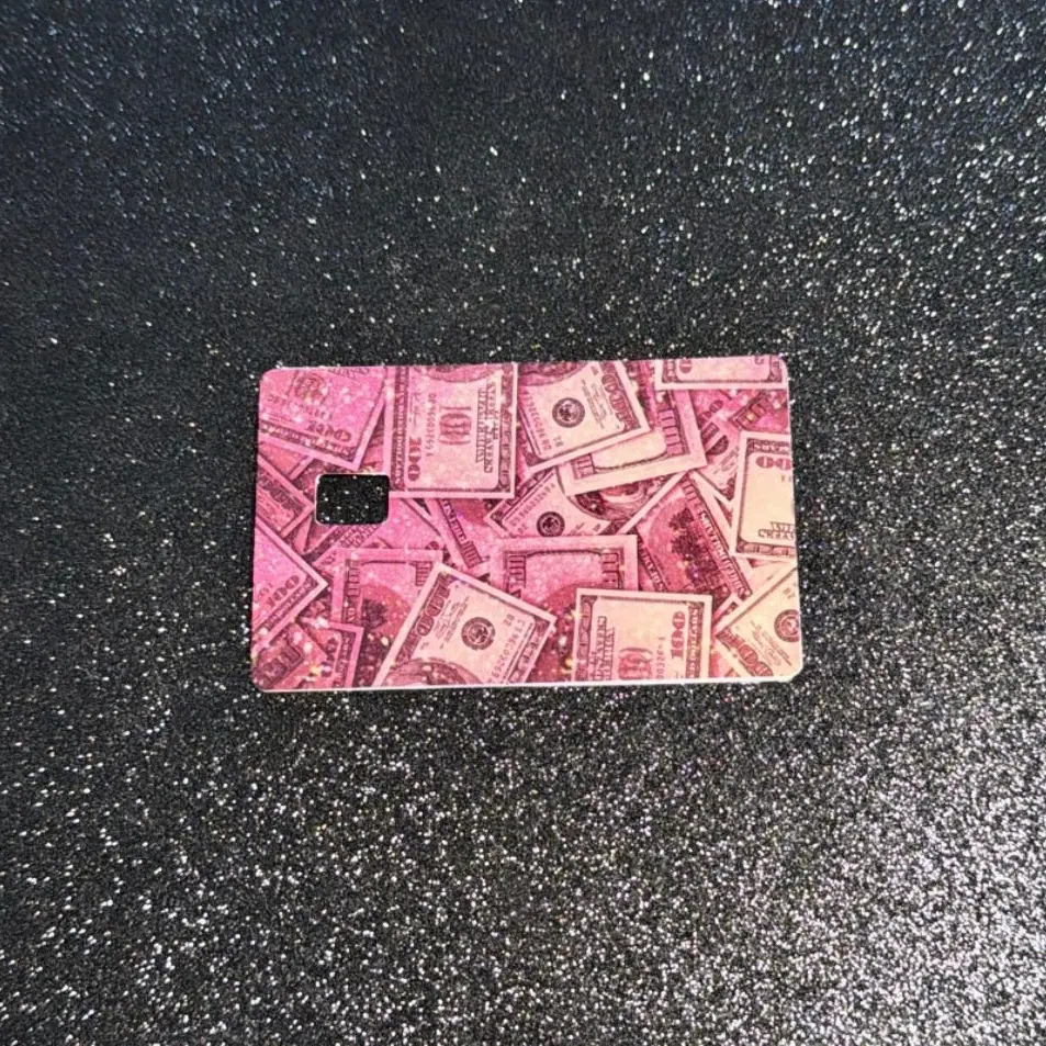Pink Money Glitz - CC Skin - CC Sticker - Waterproof - Glossy Finish