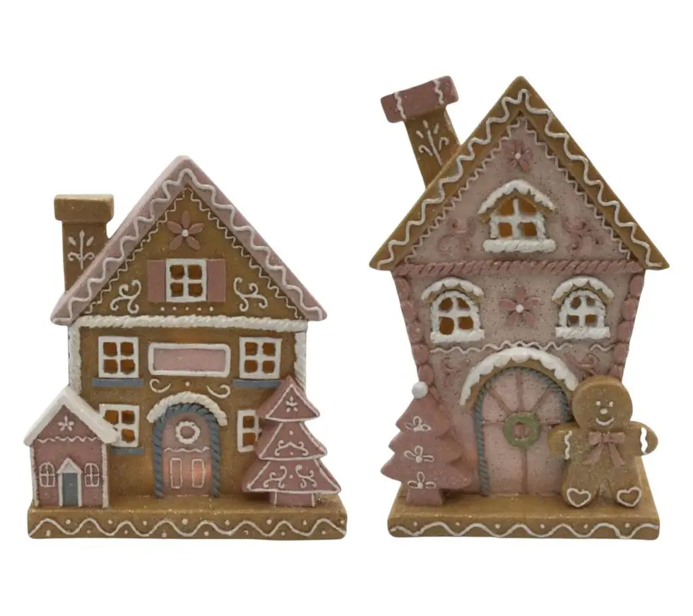 8.5"-7.5" Pastel Christmas Gingerbread House 8.5"-7.5" Pastel Christmas Gingerbread House