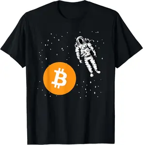 100%cotton Astronaut BTC To The Moon - Crypto Trader Bitcoin Investor T-Shirt