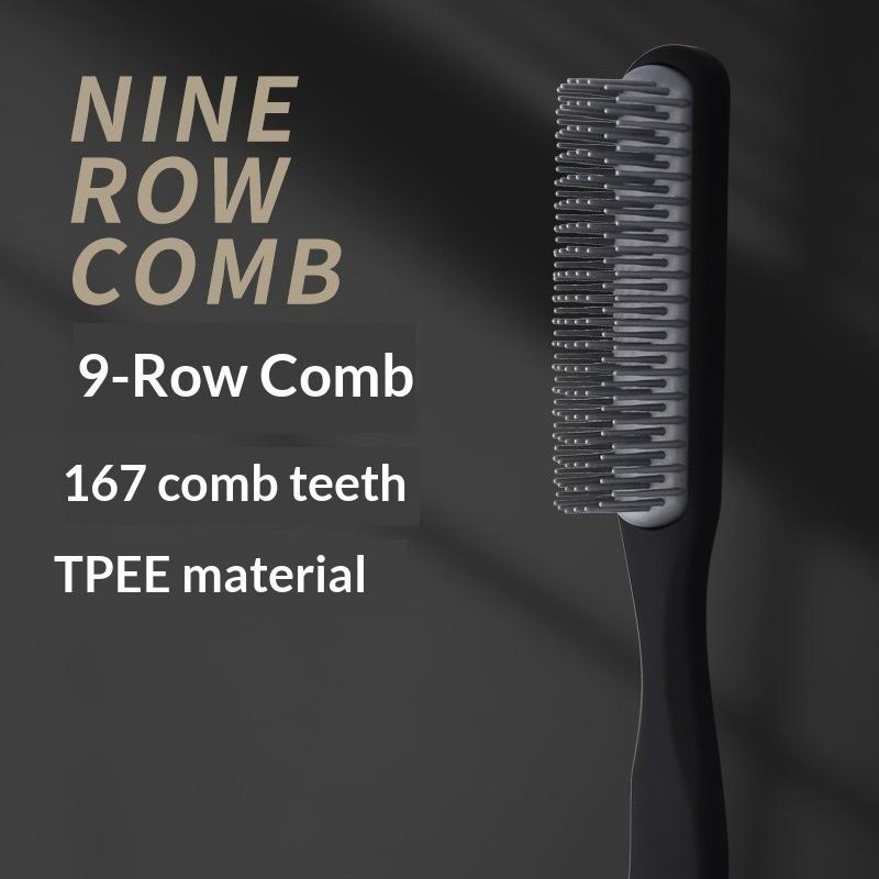 Vintage Hair Styling Comb Set, Wide Tooth Comb, Skeleton Comb, 9-Row Comb for Pompadour & Oil Hair Styling