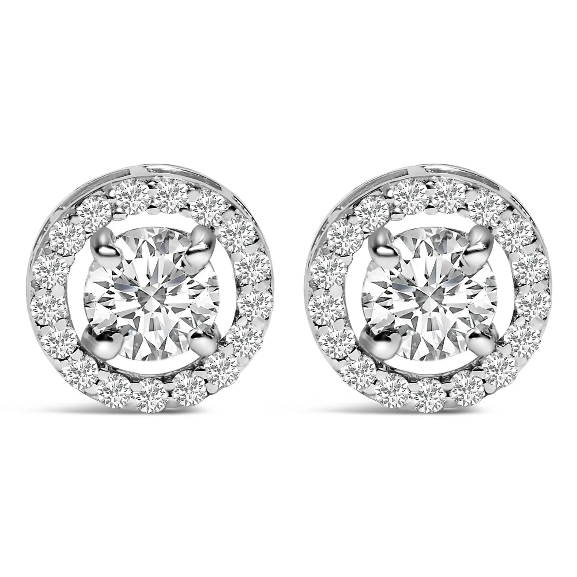 Men's 14K White Gold 1 3/4 Cttw Lab Grown Diamond Halo Cufflink
