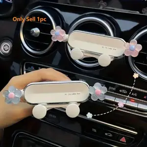 Cute Cartoon Car Phone Mount for Air Vent, Adjustable & Detachable Phone Holder with Kawaii Characters (Bear, Cinnamoroll, Pochacco, Strawberry & More), Easy to Install, Washable & Durable, Compatible with All Phones