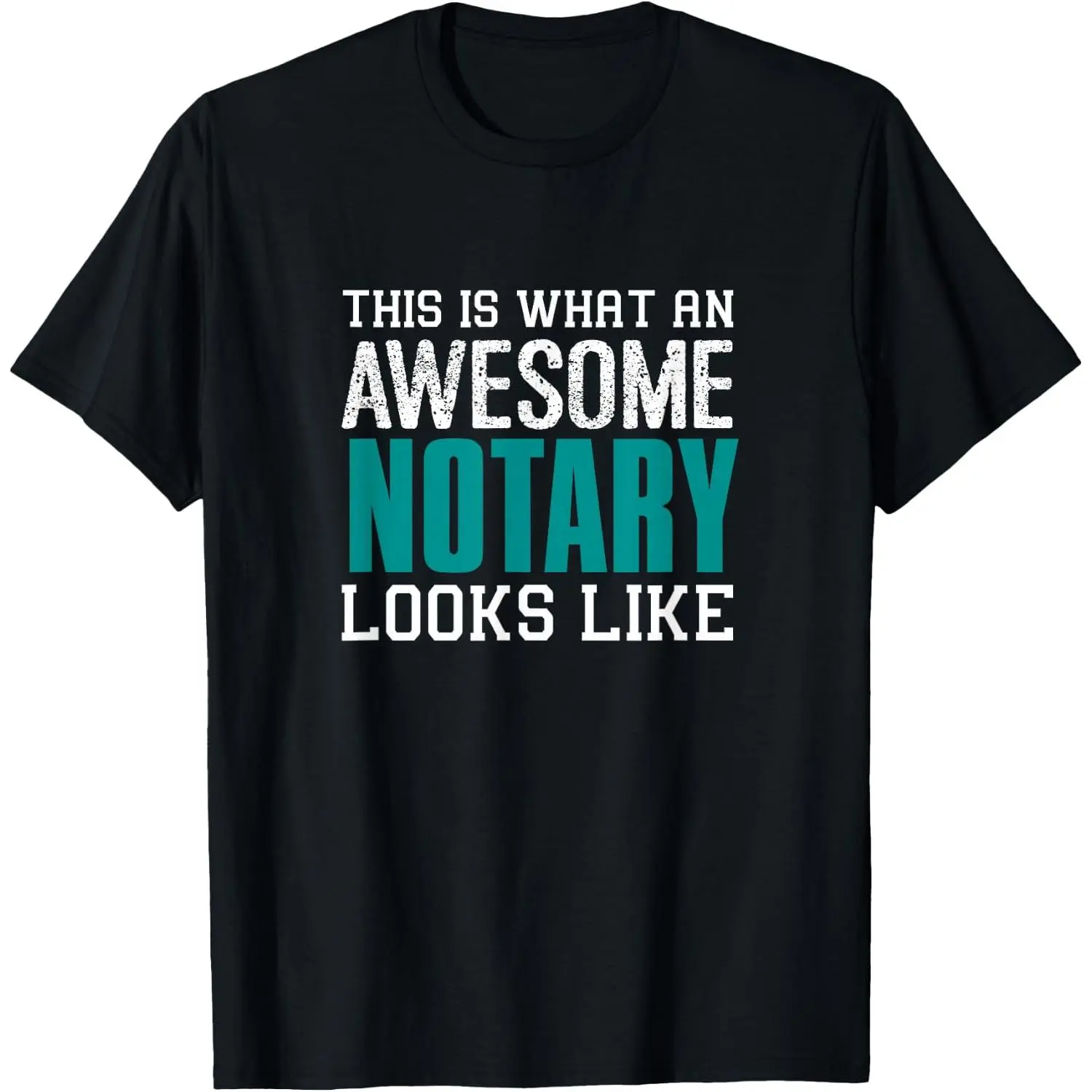 Women's 100% Cotton Short-Sleeve Round Neck Casual Distressed Graphic T-Shirt - "This is What an Awesome Notary Looks Like" Funny Notary Top