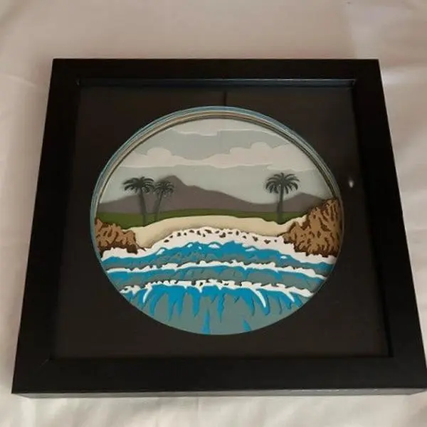 Beach Waves Shadowbox