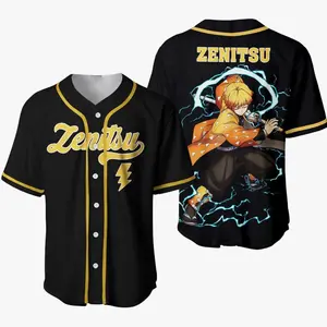 Zenitsu Baseball Jersey, Dempn Slayer Jersey Zenitsu Baseball Jersey, Dempn Slayer Jersey