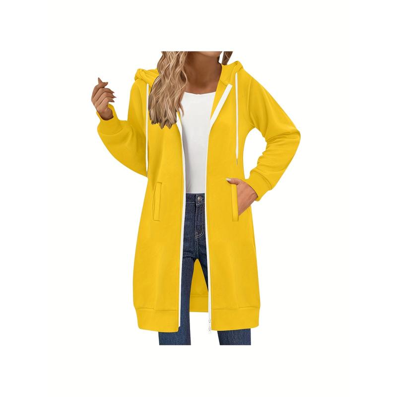 Women Casual Zip up Fleece Hoodies TunicSweatshirt Long Hoodie Jacket S-XXLFall&Winter New Arrivals