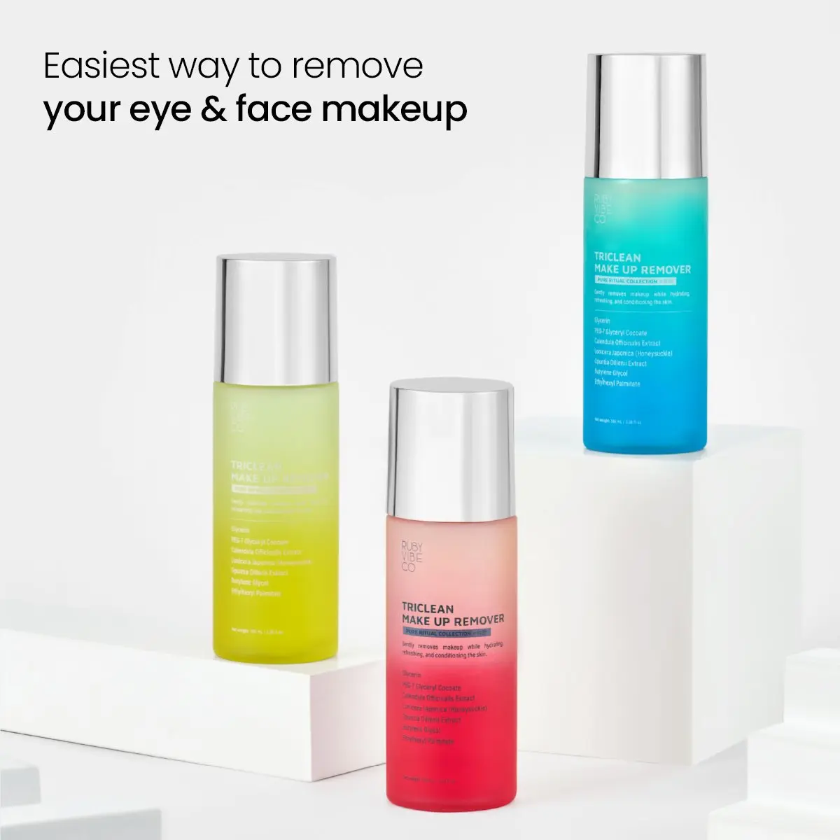 [RUBY VIBE CO] TriClean 3-Phase Makeup Remover Gentle Cleansing ...