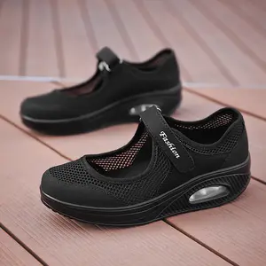 Womens Walking Shoes Lightweight Non Slip Casual Shoes Air Cusion Velcro Nurse Flats Shoes.699