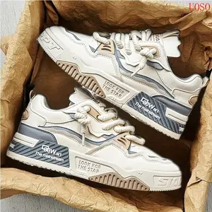 UOSO Versatile men's shoes, thick soled sports and leisure flat shoes.youth skateboarding trendy shoes