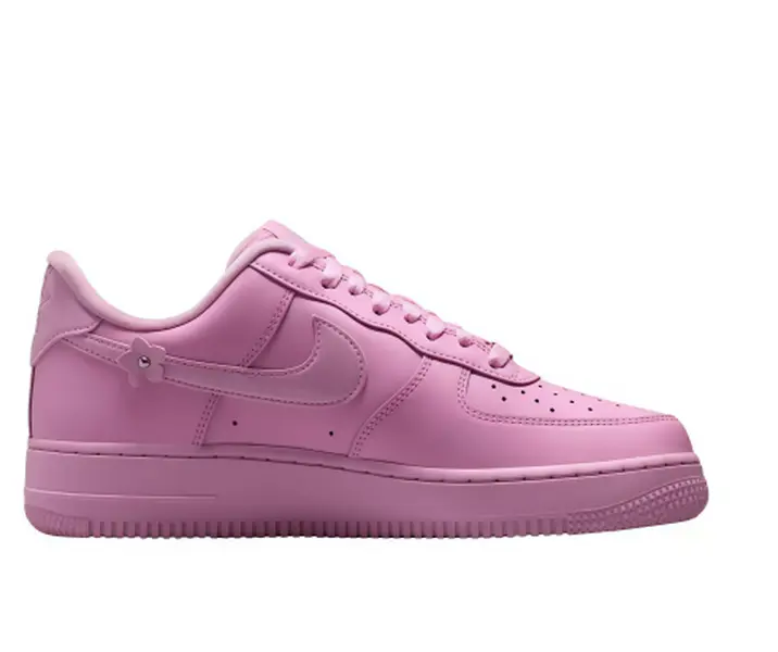 Unisex Low Top Casual Sneakers, Solid Barbie Pink Upper With 3D Flower Ornaments, Cute Street Skate Shoes For Men Women Daily Wear