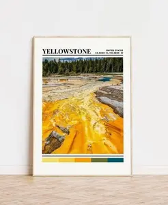 Yellowstone Poster, Yellowstone Print, Yellowstone Art, Yellowstone Travel 45747 306