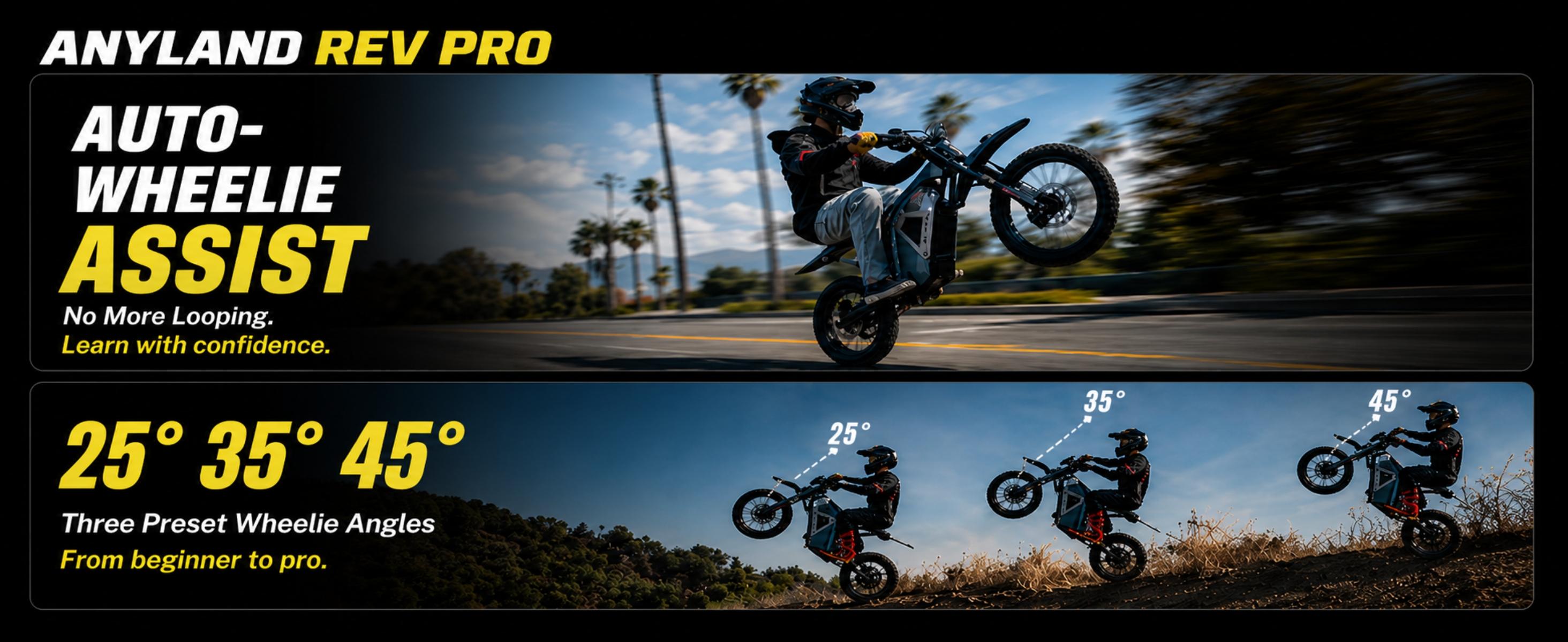 Anyland Rev Pro Electric Dirt Bike with WELIXON Wheelie-Assist Control System, 3000W Electric Motorcycle for Adults, E Dirt Bike with Hydraulic Brakes, Mountain Off-Road Ebike Anyland Rev Pro Electric Dirt Bike with WELIXON Wheelie-Assist Control System, 3000W Electric Motorcycle for Adults, E Dirt Bike with Hydraulic Brakes, Mountain Off-Road Ebike