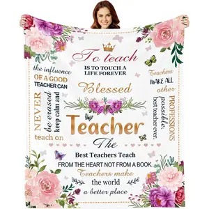 Teacher Appreciation Gifts, Teacher Gifts, Teacher Blankets Throws 60"x50", Teacher Gifts for Women, Retirement Gifts for Teacher, Teacher Birthday Teachers Day Retirement Gifts