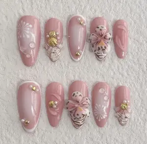 Handmade European and American French cat eye nail art