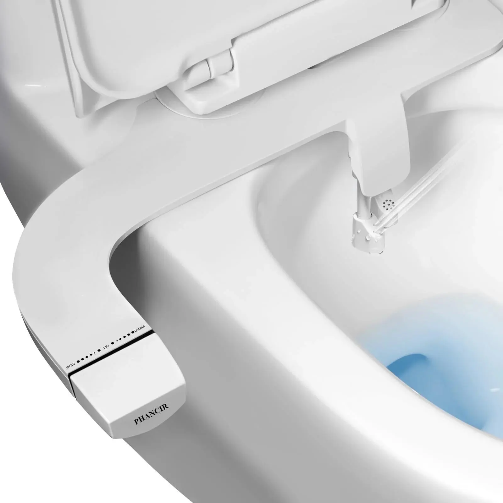 PHANCIR Ultra-Slim Bidet Toilet Attachment with Bidet Toilet Sprayer, Dual Nozzles, Self-Cleaning Function, Adjustable Water Pressure for Bathroom Use