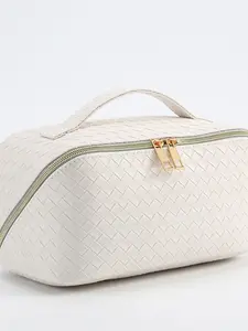 High-Value PU Makeup Bag, Large Capacity Travel Organizer, Portable Fashion Cosmetic Storage, Travel Cosmetic Bags, Perfect Gift for Her, All Seasons Use