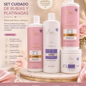 Liza's Beauty Line Rubias y Platinadas Shampoo & Conditioner Set with L-Cysteine Botan for Hydrating and Toning Blonde and Platinum Hair